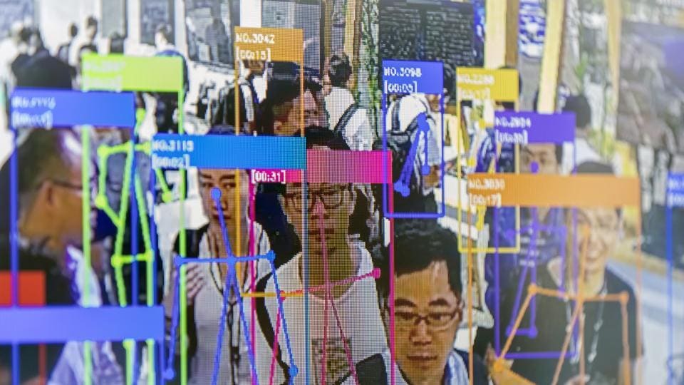 A screen demonstrates facial-recognition technology at the World Artificial Intelligence Conference (WAIC) in Shanghai, China, on Thursday, Aug. 29, 2019. (representative image)