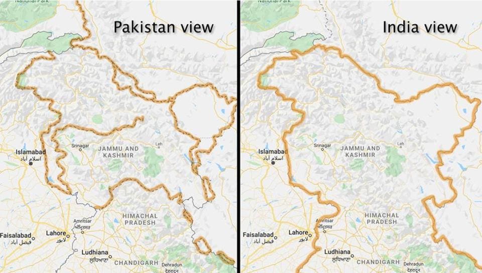 Google Maps has redrawn the world’s borders showing Kashmir’s outlines as a dotted line acknowledging “dispute” when it is seen from outside India, a leading American daily has reported.