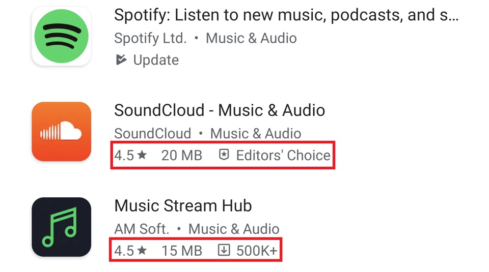While earlier they had to tap on each app to know its size, app developer category, app rating and the download count, now all of this can be seen directly in the Google Play search results.