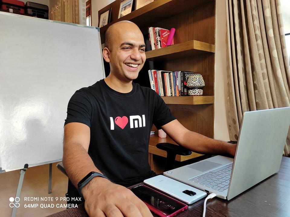 Xiaomi India head Manu Jain shows off a laptop we have not seen in India yet. Does that mean it’s coming in soon?