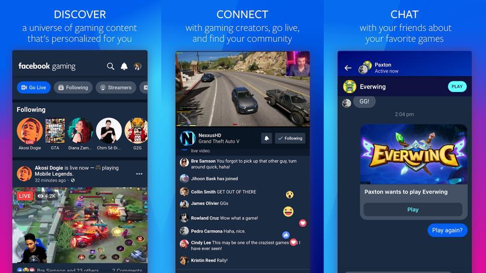 Facebook Gaming app is free and will allow millions of users watch and stream live games from their smartphones.