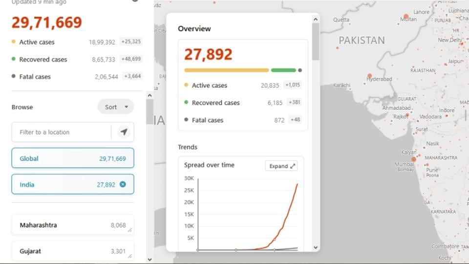 Bing Covid-19 tracker  gets new features