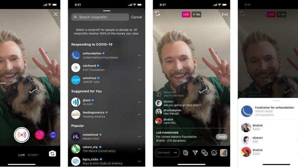 Instagram Live broadcasts can now be used to raise funds for non-profits.