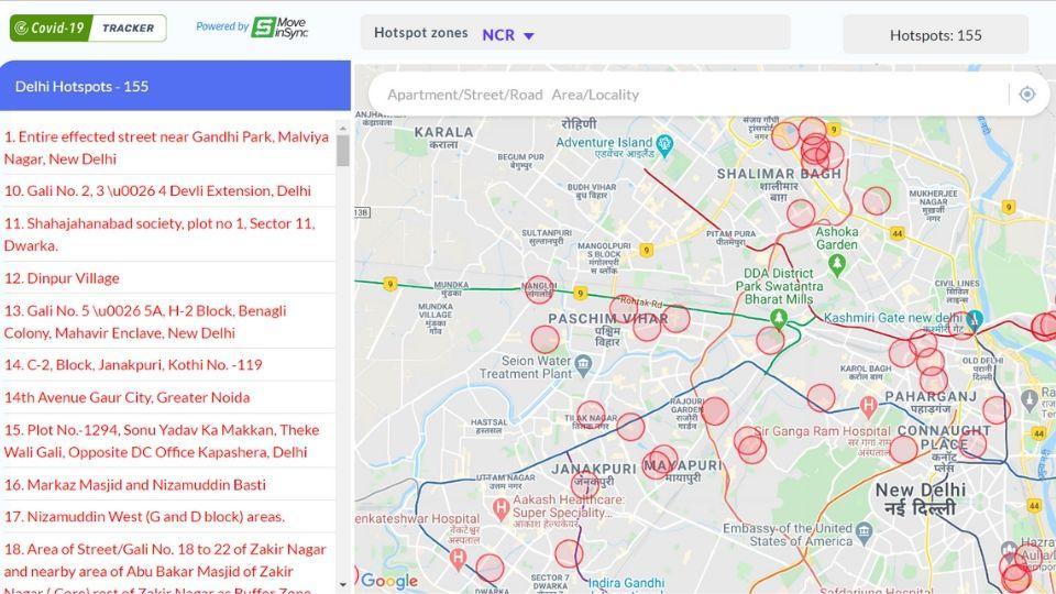 This Covid-19 tracker shows the hotspot areas of various cities like Mumbai, Chennai and Delhi.