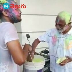 Raghuveera Reddy Holi celebration 