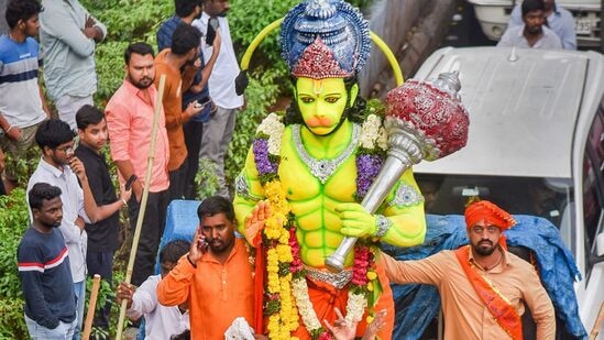 Hanuman Jayanti,:హైదరాబాద్ లో హనుమాన్ శోభా యాత్ర దృశ్యం.