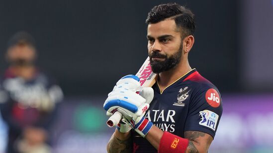 Bengaluru: Royal Challengers Bangalore player Virat Kohli before the start of the IPL 2023 cricket match between Royal Challengers Bangalore and Chennai Super Kings, at M Chinnaswamy Stadium in Bengaluru, Monday, April 17, 2023. (PTI Photo/Shailendra Bhojak)(PTI04_17_2023_000237B)