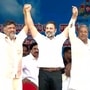 డీకే శివకుమార్​, సిద్ధరామయ్యతో రాహుల్​ గాంధీ..