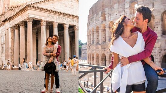 Sriya Lip Lock: రోమ్ లో ఈ జంట చాలా రొమాంటిక్ మూడ్ లో కనిపించింది. ఎక్కడికెళ్లినా చేతిలో చేయి వేసి, హగ్ చేసుకుంటూ, కిస్ చేసుకుంటూ కనిపించారు.