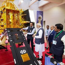 Bengaluru, Aug 26 (ANI): Prime Minister Narendra Modi visits the ISRO Telemetry Tracking and Command Network (ISTRAC), in Bengaluru on Saturday. (ANI Photo)