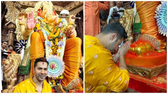 Bollywood Ganesh Chaturthi 2023: మరో బాలీవుడ్ నటుడు వరుణ్ ధావన్ కూడా లాల్‌బాగ్చా రాజా దగ్గరికి వచ్చాడు. ప్రత్యేక పూజలు నిర్వహించి, ఫొటోలకు పోజులిచ్చాడు.