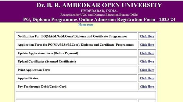 BRAOU Admissions : అంబేడ్కర్ ఓపెన్ వర్శిటీలో డిగ్రీ, పీజీ ప్రవేశాలు... దరఖాస్తులకు ఇవాళే లాస్ట్ డేట్