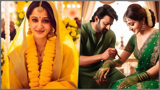 Prabhas Anushka Marriage: అనుష్కకు ప్రభాస్ మెహందీ పెడుతున్న ఫొటో, అనుష్క పసుపు బట్టల్లో ఉన్న ఫొటో చాలా క్యూట్ గా అనిపిస్తోంది. నిజ జీవితంలోనూ ఇలా జరిగితే ఎంత బాగుండు అని ఫ్యాన్స్ అనుకుంటున్నారు.