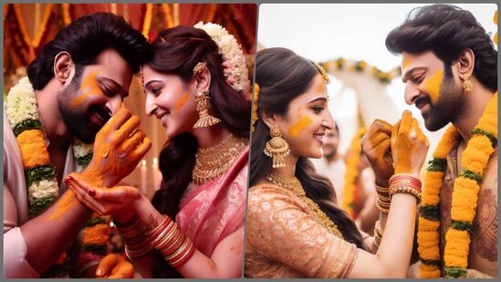 Prabhas Anushka Marriage: ఉంగరాలు మార్చుకోవడం నుంచి హల్దీ సెర్మనీ, పెళ్లి వరకూ ఏఐ అన్ని ఫొటోలను అద్భుతంగా క్రియేట్ చేసింది.