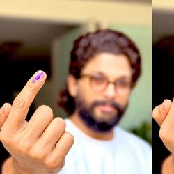 <p>అల్లు అర్జున్‌ ఉద‌యం ఏడు గంట‌ల‌కే ఓటు వేశారు. ఫిలింన‌గ‌ర్‌లోని బీఎస్ఎన్ఎల్ సెంట‌ర్‌లో క్యూలైన్‌లో నిల్చొని ఓటేశారు. సార్వ‌త్రిక ఎన్నిక‌ల్లో ప్ర‌తి ఒక్క‌రూ ఓటు హ‌క్కును వినియోగించుకోవాల‌ని అభిమానుల‌ను కోరాడు.&nbsp;</p>