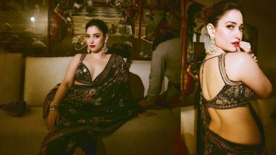 Tamannah Hot Saree Photos: చీరలో హాట్ క్లీవేజ్ షోతోపాటు తన బ్యాక్ చూపిస్తూ తమన్నా చేసిన ఫొటోషూట్ వైరల్ గా మారింది.