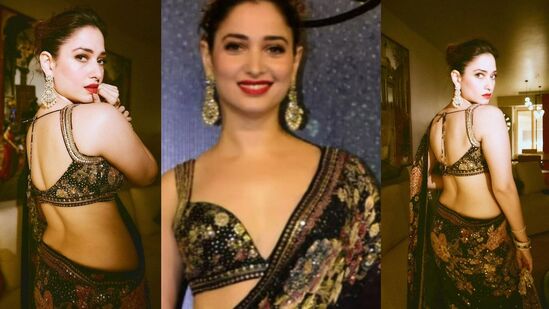 Tamannah Hot Saree Photos: తమన్నా భాటియా నడుము ఒంపులు చూశారు కదా. సిల్వర్ స్క్రీన్ పై తన తీగలాంటి నడుమును చూపిస్తూ హొయలు పోయే ఈ మిల్కీ బ్యూటీ ఇప్పుడు బయట కూడా ఇలా హాట్ హాట్ పోజులు ఇస్తోంది.