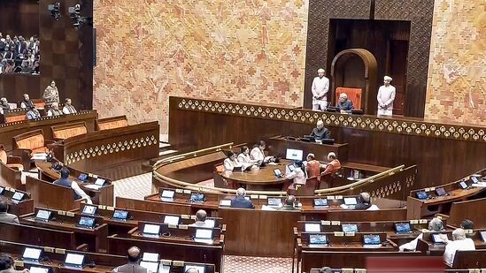 **EDS: VIDEO GRAB VIA SANSAD TV** New Delhi: Rajya Sabha Chairman Jagdeep Dhankhar conducts proceedings in the House during the Winter session of Parliament, in New Delhi, Wednesday, Dec. 13, 2023. (PTI Photo)(PTI12_13_2023_000094B)