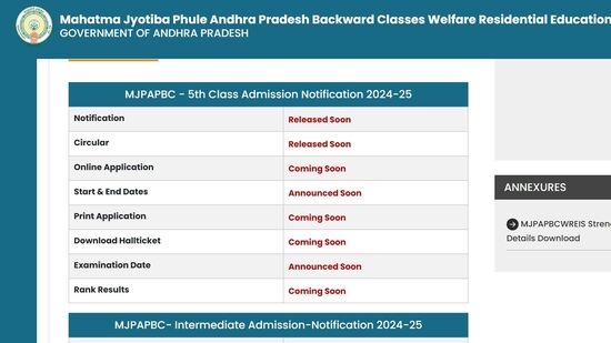 బీసీ గురుకుల పాఠశాలల్లో అడ్మిషన్ నోటిఫికేషన్