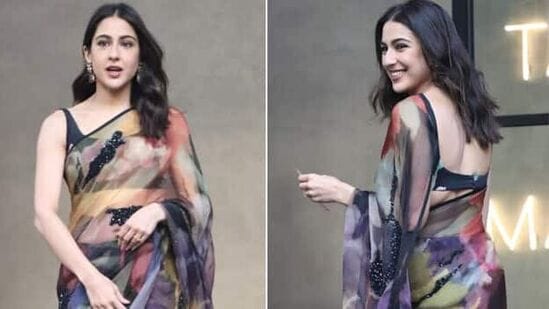 Sara Ali Khan in Saree: బాలీవుడ్ నటి సారా అలీ ఖాన్ గ్లామరస్ లుక్స్ చాలాసార్లు చూసే ఉంటారు. కానీ ఇప్పుడామె చీరలో చాలా అందంగా కనిపించింది.