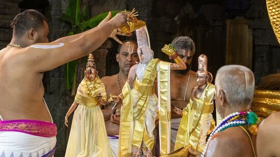 తిరుమల ఆలయంలోని రంగనాయకుల మండపంలో ఉదయం 9 నుంచి 11 గంటల వరకు సీతారామ లక్ష్మణ సమేత హనుమంతుల వారి ఉత్సవర్లకు స్నపన తిరుమంజనం వైభవంగా నిర్వహించారు. ఇందులో పాలు, పెరుగు, తేనె, కొబ్బరి నీళ్ళు, పసుపు, చందనంతో అభిషేకం చేశారు. &nbsp;