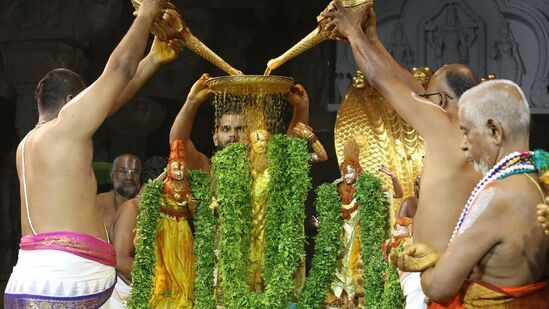 శ్రీరామనవమి సందర్భంగా తిరుమల ఆలయంలో అర్చకులు ప్రత్యేక కార్యక్రమాలు నిర్వహించారు. ఉదయం సుప్రభాతంతో స్వామివారిని మేల్కొలిపి, తోమాలసేవ, అర్చన నిర్వహించారు.&nbsp;