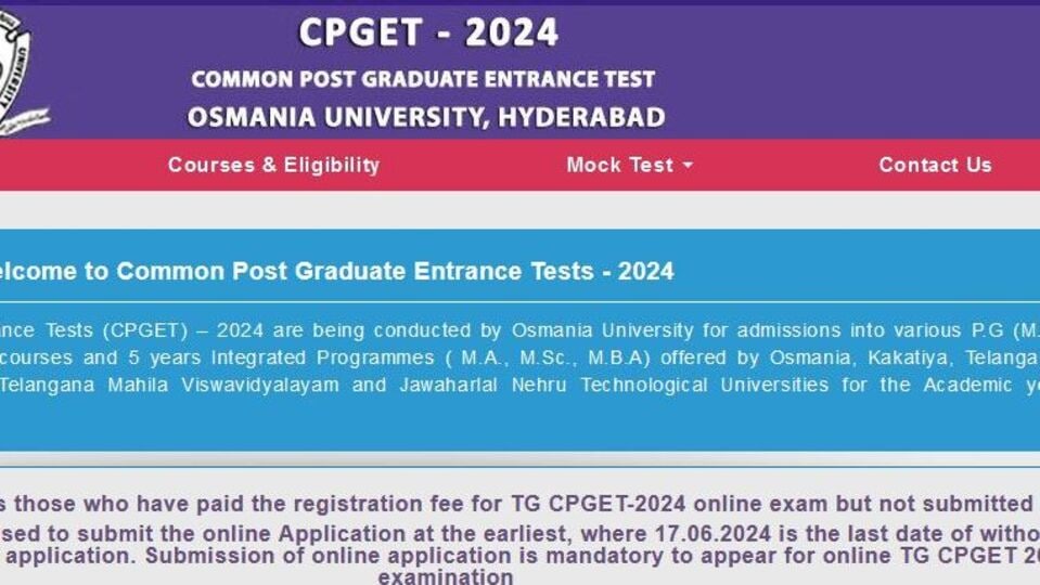 TG CPGET 2024 Updates పీజీ కోర్సుల్లో ప్రవేశాలు జూలై 3 నుంచి