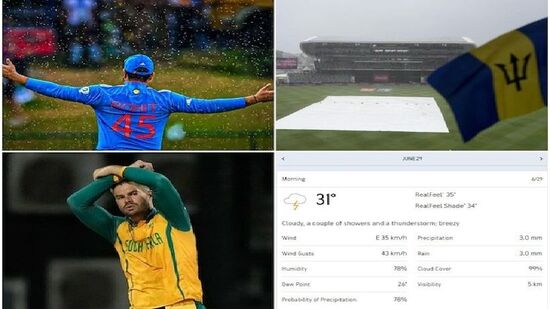 T20 World Cup Final Weather: ఇండియా, సౌతాఫ్రికా మధ్య టీ20 వరల్డ్ కప్ ఫైనల్ జరగనున్న విషయం తెలిసిందే. ఇంగ్లండ్ పై ఇండియా 68 పరుగులతో గెలవగా.. ఆఫ్ఘనిస్థాన్ పై సౌతాఫ్రికా 9 వికెట్లతో విజయం సాధించింది. తొలిసారి ఓ క్రికెట్ వరల్డ్ కప్ ఫైనల్లో సౌతాఫ్రికా తలపడనుంది.