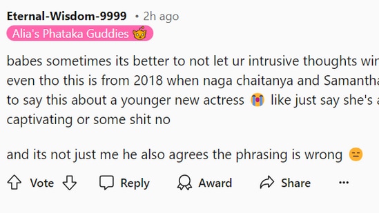 A section of users were disappointed with Nagarjuna's past comments on Sobhita Dhulipala. 