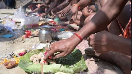 పితృ పక్షం సమయంలో బ్రాహ్మణులకు భోజనం పెడతారు. శ్రాద్ధ పక్షంలో బ్రాహ్మణులకు అన్నదానం చేయడంతోపాటు వారికి వస్త్రదానం చేస్తే మీ పూర్వీకులు సంతోషిస్తారని నమ్ముతారు. మీరు వారికి ధోతీలాంటివి దానం చేయవచ్చు.