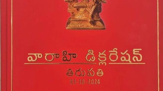 రాష్ట్ర ఉప ముఖ్యమంత్రి, జనసేన అధ్యక్షులు &nbsp;పవన్ కళ్యాణ్ బుధవారం తిరుమల శ్రీవారి దర్శనం చేసుకున్నారు. పవన్ కళ్యాణ్ వారాహి డిక్లరేషన్ ఫైల్ ను తన వెంట తీసుకువెళ్లారు. రేపు తిరుపతిలో నిర్వహించే వారాహి సభలో డిక్లరేషన్&nbsp;వెల్లడిస్తారు.