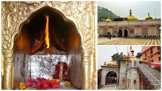 హిమాచల్ ప్రదేశ్ కంగ్రా జిల్లా ఉంటుంది ఈ జ్వాలాముఖి ఆలయం. ఎన్నో శతాబ్దాలుగా ఇక్కడ 9 జ్వాలలు వెలుగుతూనే ఉన్నాయి. పురాణాల ప్రకారం సతీదేవి నాలుక ఇక్కడి రాయిపై పడింది. అప్పటి నుంచి ఆ రాయి నుంచి జ్వాలలు వస్తున్నాయి. హిమాచల్ ప్రదేశ్ కంగ్రా జిల్లా ఉంటుంది ఈ జ్వాలాముఖి ఆలయం. ఎన్నో శతాబ్దాలుగా ఇక్కడ 9 జ్వాలలు వెలుగుతూనే ఉన్నాయి. పురాణాల ప్రకారం సతీదేవి నాలుక ఇక్కడి రాయిపై పడింది. అప్పటి నుంచి ఆ రాయి నుంచి జ్వాలలు వస్తున్నాయి.