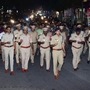 క్యాండిల్ ర్యాలీ  నిర్వహిస్తున్న పోలీసులు