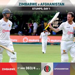 <p>Zim vs Afg 1st Test: జింబాబ్వే, ఆఫ్ఘనిస్థాన్ మధ్య జరిగిన తొలి టెస్టులో పరుగుల వరద పారింది. ఈ మ్యాచ్ లో మొత్తంగా 1427 పరుగులు నమోదయ్యాయి. ఆరుగురు సెంచరీలు, ఇద్దరు డబుల్ సెంచరీలు చేశారు. చివరికి మ్యాచ్ డ్రాగా ముగిసింది.</p>