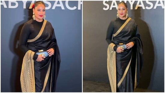 బాలీవుడ్ హాట్ హీరోయిన్ బిపాసా బసు కూడా సవ్యసాచి రన్ వే షో కోసం పట్టుచీరను ఎంచుకుంది. జర్దోజీ ఎంబ్రాయిడరీతో అలంకరించిన నల్లని పట్టుచీరను ఆమె ధరించారు. ఫుల్ స్లీవ్స్ సిల్క్ బ్లౌజ్, స్టేట్మెంట్ గోల్డ్ జుమ్కీస్, గులాబీ అలంకరించిన బన్, రెడ్ లిప్ స్టిక్, ఆకర్షణీయమైన గ్లామర్‌తో బిపాసా బసు కనువిందు చేసింది.&nbsp;