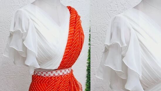 డబుల్ ఫ్రిల్ ప్యాటర్న్ బ్లౌజ్ డిజైన్ ఇది. కాలేజీ యువతకు నచ్చే డిజైన్లు ఇవి. డబుల్ ఫ్రిల్ ప్యాటర్న్ బ్లౌజ్ డిజైన్ ఇది. కాలేజీ యువతకు నచ్చే డిజైన్లు ఇవి.