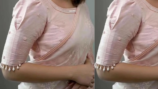 క్లాసీ లుక్ ఇవ్వాలంటే స్లీవ్స్ డిజైన్ ను ఇలా ఉంచుకోవచ్చు.చేతులకు పైన భాగంలో కాస్త ఉబ్బినట్లుగా కనిపిస్తూ కింద పూసలు వేలాడుతున్న ఈ డిజైన్ స్లీవ్స్ ధరించడం వల్ల ఫ్యాన్సీ లుక్ మీ సొంతం అవుతుంది.&nbsp;