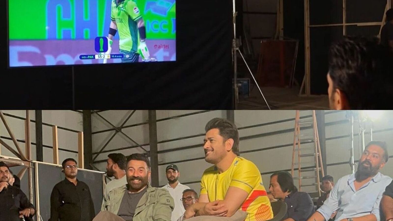 India vs Pakistan Dhoni: టీవీకి అతుక్కుపోయిన ధోని.. సన్నీ డియోల్ తో కలిసి భారత్ వర్సెస్ పాక్ మ్యాచ్ వాచ్