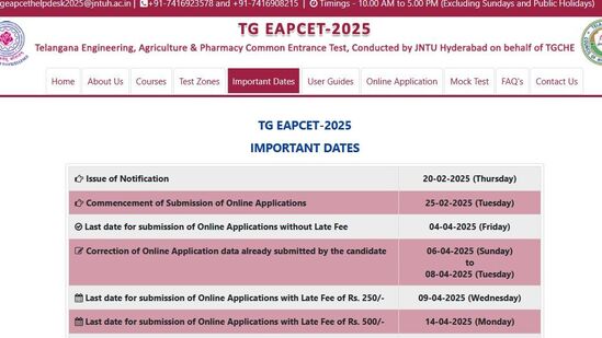 షెడ్యూల్ ప్రకారం ఏప్రిల్ 4వ తేదీ వ‌ర‌కు ఎలాంటి ఫైన్ లేకుండా విద్యార్థులు దరఖాస్తు చేసుకోవచ్చు. &nbsp;ఏప్రిల్ 6వ తేదీ నుంచి 8వ తేదీ వరకు ద‌ర‌ఖాస్తును ఎడిట్ చేసుకోవచ్చు. ఇక ఆలస్య రుసుముతో ఏప్రిల్ 24 వ‌ర‌కు కూడా అప్లై చేసుకోవచ్చు.&nbsp;