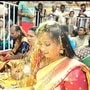 వేములవాడితో శివుడితో కళ్యాణమాడుతున్న  శివపార్వతులు
