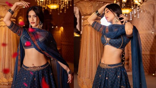 Nabha Natesh Photos: టాలీవుడ్ హీరోయిన్ నభా నటేష్ బ్లూ లెహెంగాలో ఇలా హాట్ షో చేసింది