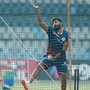 నెట్స్ లో శాంట్నర్ లా బౌలింగ్ చేస్తున్న బుమ్రా