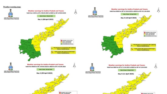 ఏపీలో రాగల మూడు రోజులు తేలికపాటి నుంచి మోస్తరు వర్షాలు కురిసే అవకాశం ఉందని అమరావతి వాతావరణ కేంద్రం తెలిపింది. ఉత్తర కోస్తా ఆంధ్రప్రదేశ్, యానాం మంగళవారం తేలికపాటి నుంచి ఒక మోస్తరు వర్షాలు లేదా ఉరుములతో కూడిన జల్లులు కొన్ని చోట్ల కురిసే అవకాశముందని తెలిపింది. ఉరుములతో కూడిన మెరుపులు, బలమైన ఈదురు గాలులు గంటకు 40-50 కి.మీ. వేగంతో వీచే అవకాశం ఉందని పేర్కొంది. ఉమ్మడి శ్రీకాకుళం, విజయనగరం, విశాఖపట్నం, తూర్పుగోదావరి, పశ్చిమగోదావరి, కృష్ణా, గుంటూరు , ప్రకాశం, నెల్లూరు జిల్లాల్లో పిడుగులతో కూడిన తేలికపాటి వర్షాలు కురిసే అవకాశం ఉందని వెల్లడించింది. 