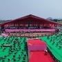 సభా ప్రాంగణంలో సిద్ధం చేసిన వేదిక