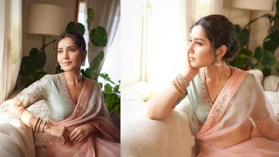 చీరలో రాశీ ఫొటోలను చూసిన ఓ అభిమాని రాశీ+చీర=స్వర్గం అనే కామెంట్ చేయడం విశేషం.