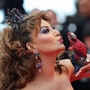 Urvashi Rautela poses on the red carpet during arrivals for the opening ceremony and the screening the film Partir un jour (Leave One Day) Out of competition at the 78th Cannes Film Festival in Cannes, France, May 13, 2025. 