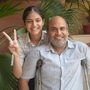 తండ్రితో సృష్టి శర్మ