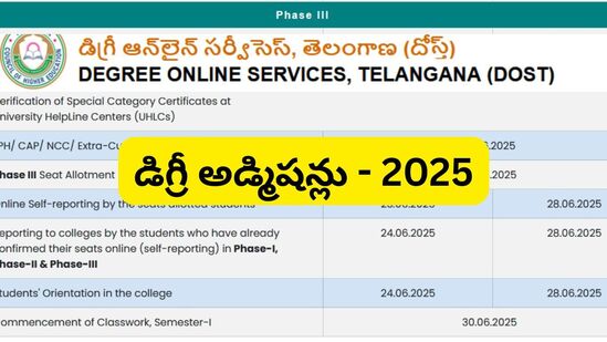 జూన్ 28 నుంచి 30 తేదీల మధ్య ఆన్ లైన్ సెల్ఫ్ రిపోర్టింగ్ పూర్తి చేసుకోవాలి. అంతేకాకుండా జూన్ 28 నుంచి జూలై 1వ తేదీల మధ్య ఆయా కాలేజీల్లో రిపోర్టింగ్ చేసుకోవాల్సి ఉంటుందని అధికారులు పేర్కొన్నారు. 