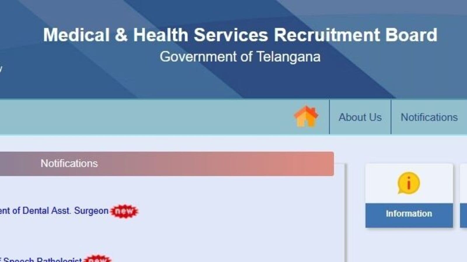 తెలంగాణ వైద్యారోగ్యశాఖ నుంచి ఉద్యోగ నోటిఫికేషన్లు జారీ - ముఖ్య తేదీలివే