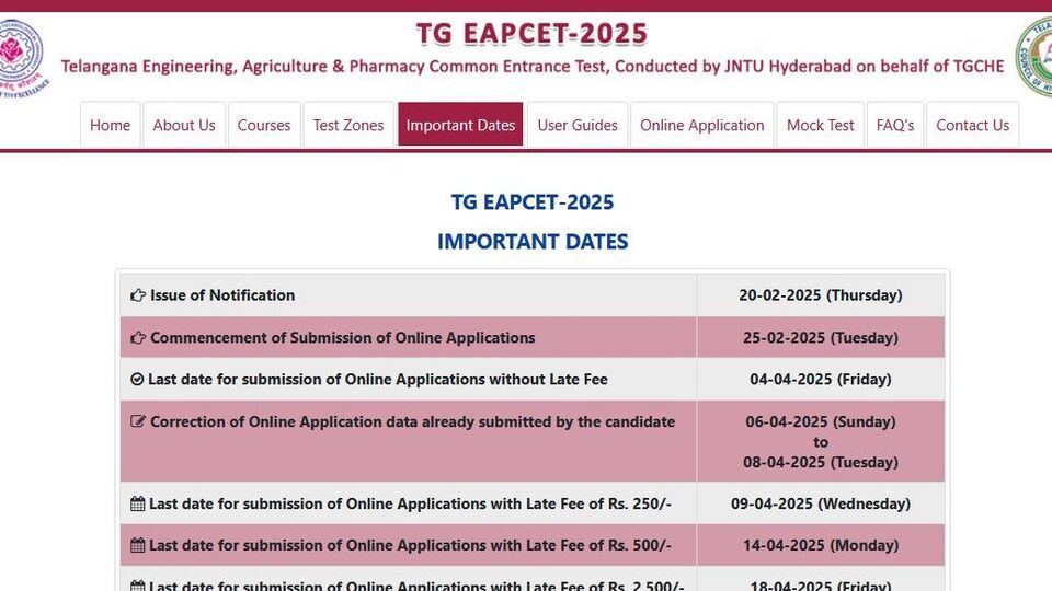 <p>తెలంగాణ<a href="https://eapcet.tgche.ac.in/" target="_blank"><strong> ఈఏపీసెట్ - 2025</strong></a> వెబ్ సైట్ లోకి వెళ్లి రిజల్ట్స్ లింక్ పై క్లిక్ చేయాలి. ఇక్కడ అభ్యర్థి హాల్ టికెట్ నెంబర్ తో పాటు పలు వివరాలను నమోదు చేసి సబ్మిట్ చేస్తే….. ర్యాంక్(స్కోర్) కార్డు డిస్ ప్లే అవుతుంది.ప్రింట్ లేదా డ్లౌనోడ్ అనే ఆప్షన్ పై క్లిక్ చేసి రిజల్ట్స్ కాపీని పొందవచ్చు.</p>